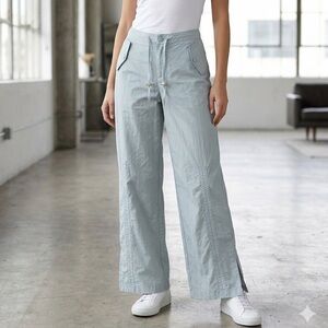Uniqlo Pale Blue Wide-Leg Drawstring Pants
